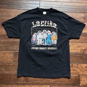 Vintage 00s Caricature Band Tee Black Short Sleeve Black Graphic T Shirt XL